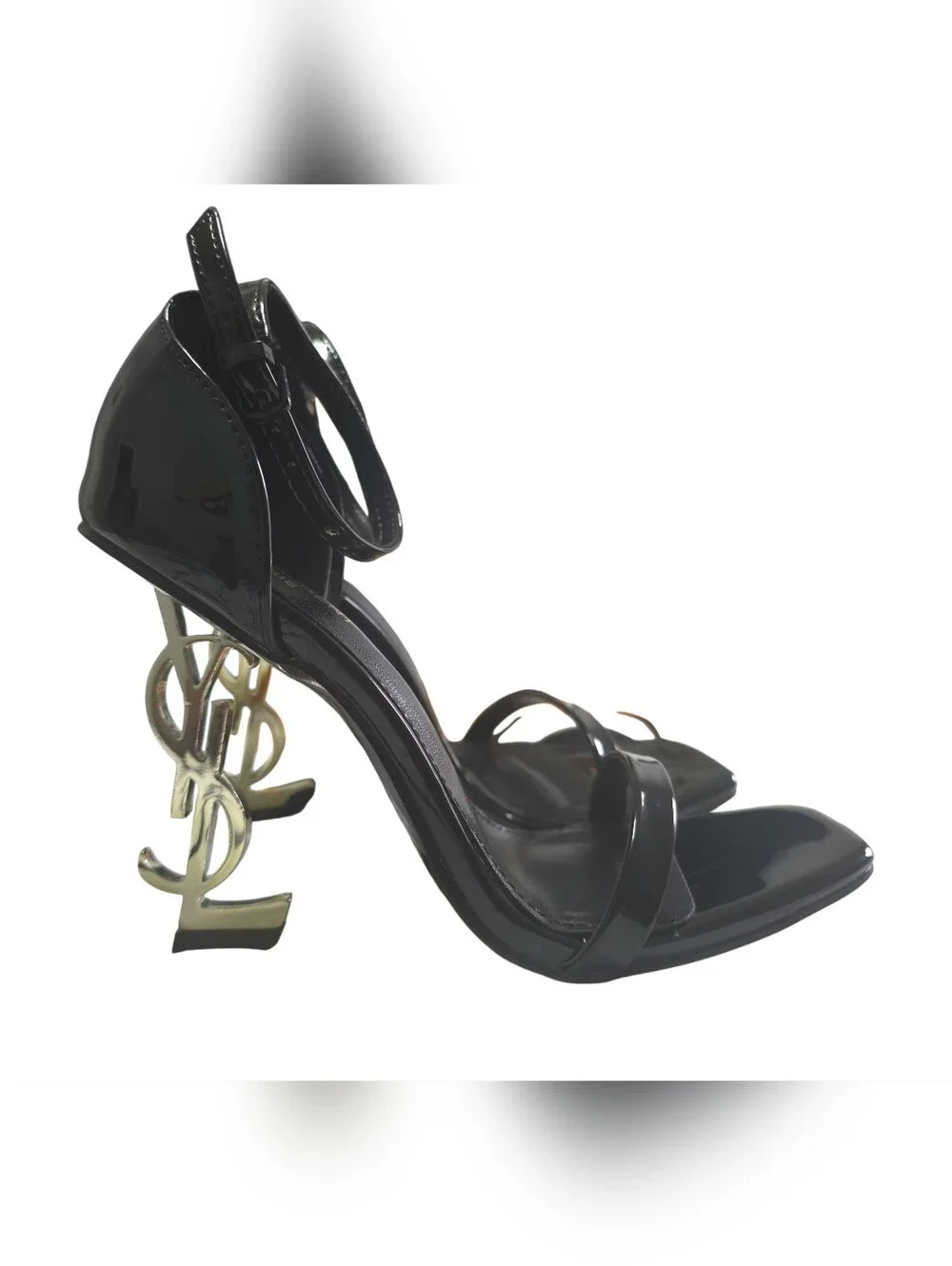 Yves Saint Laurent YSL Gold Logo “Opyum” Heels Size 36 - Picture 1 of 6